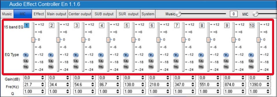 Chỉnh dải EQ