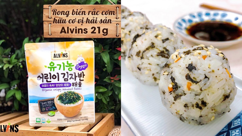 Rong biển rắc cơm hữu cơ Alvins vị hải sản