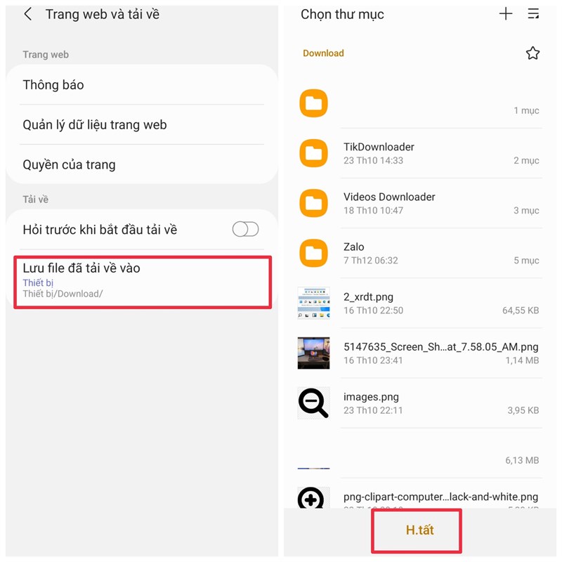 Thay đổi thư mục tải xuống của Samsung Internet như thế nào? Thay đổi thư mục tải xuống của Samsung Internet như thế nào?