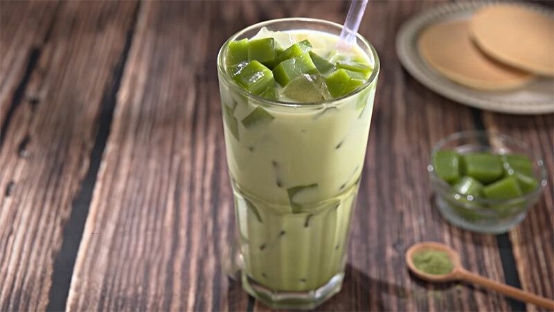 Trà sữa gạo rang thạch matcha