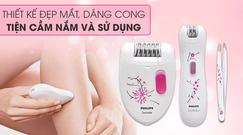 Bộ 2 máy wax lông kèm nhíp nữ Philips HP6549