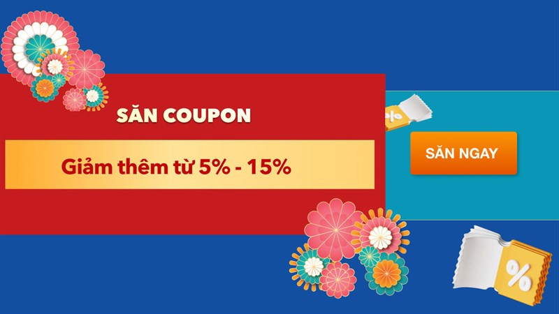 Dịp Tết Nhâm Dần này: Thế Giới Di Động tung coupon hạ giá lên đến 15%