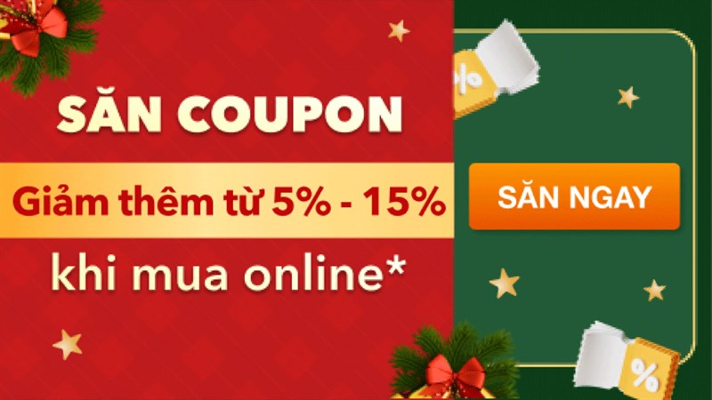 Mùa Giáng Sinh này: Trung Tâm Bảo Hành tung coupon hạ giá lên đến 15%