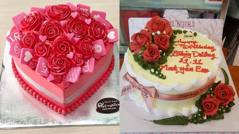 Bánh sinh nhật hình hoa hồng