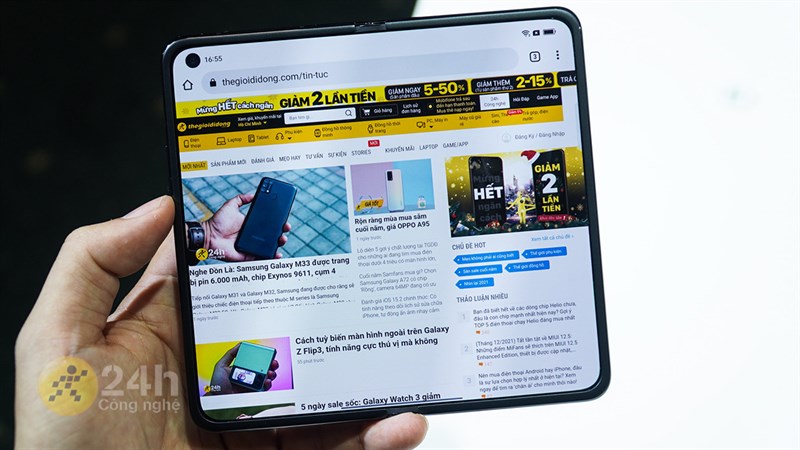 Nhờ tỉ lệ hợp lý mà xem được nhiều nội dung hơn trên OPPO Find N 5G Nhờ tỉ lệ hợp lý mà xem được nhiều nội dung hơn trên OPPO Find N 5G