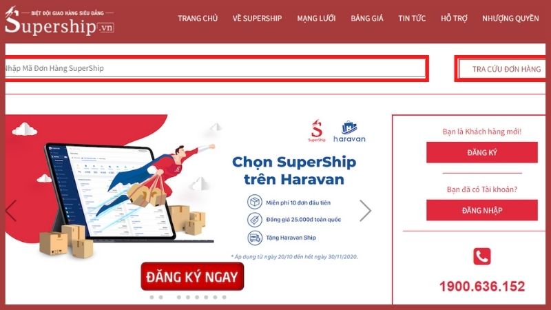 SuperShip: Cách tra cứu vận đơn, bưu cục, số tổng đài