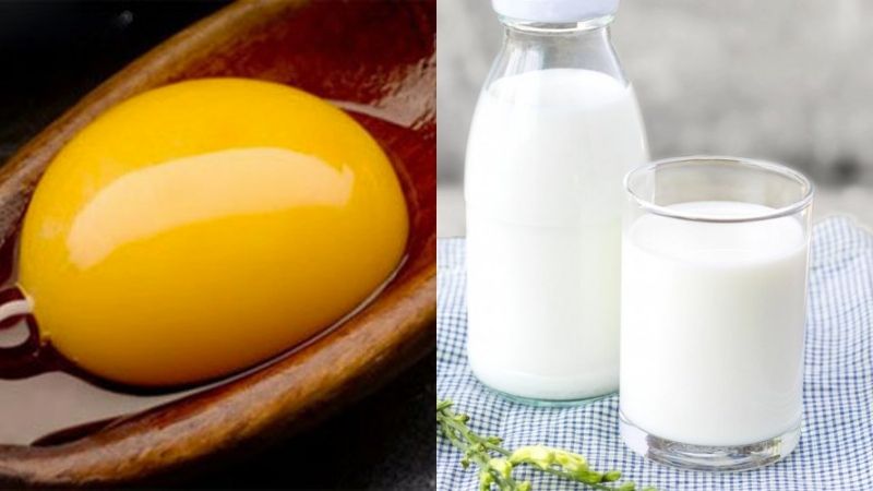 Bổ sung vitamin D bằng sữa, lòng đỏ trứng gà