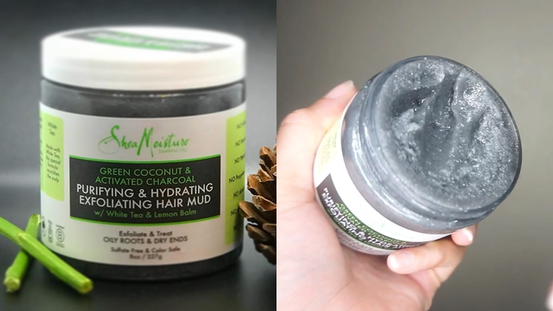 Tẩy tế bào chết cho da đầu Shea Moisture Green Coconut & Activated Charcoal Purifying & Hydrating Exfoliating Hair Mud