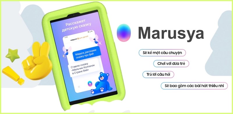 Trợ lý giọng nói Marusya trên Galaxy Tab A7 Lite Kids Edition