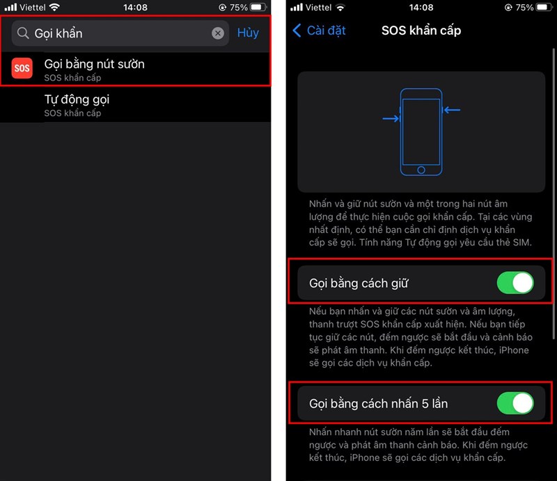 cách gọi khẩn cấp iPhone trên iOS 15.2