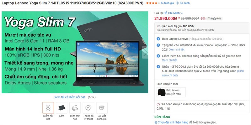 Đây là những lý do bạn nên sắm ngay Lenovo Yoga Slim 7 14ITL05 i5
