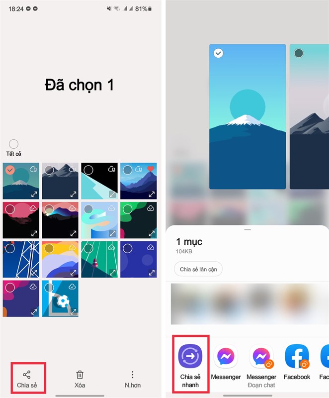 Cách chia sẻ file bằng mã QR trên điện thoại Samsung