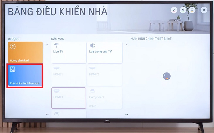 Chọn phát lại âm thanh Bluetooth để điện thoại kết nối với tivi qua Bluetooth.
