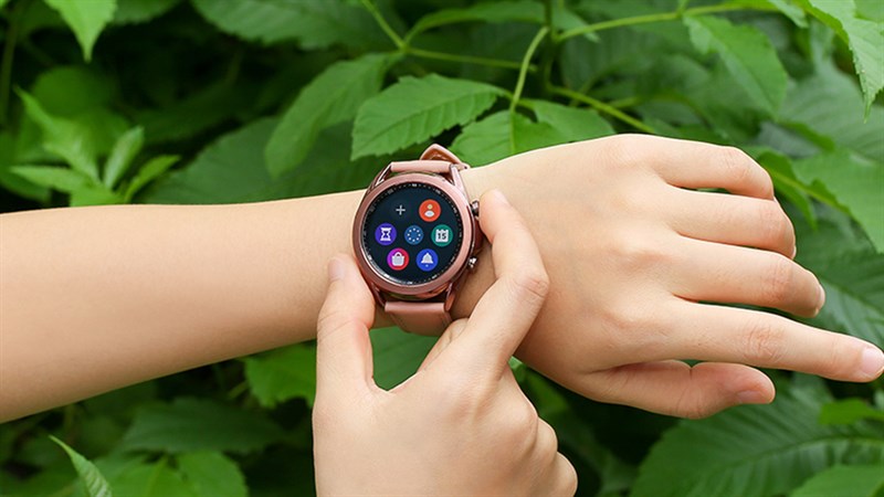 Galaxy Watch 3 41mm thép vàng dây da hồng