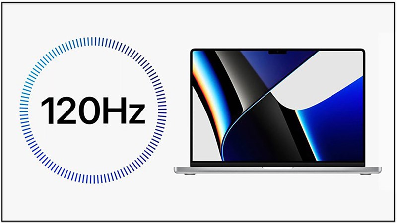 Màn hình trên MacBook hỗ trợ tần số quét lên đến 120 Hz