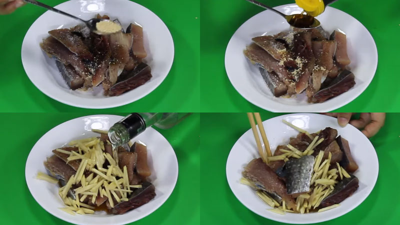 Ướp thịt cá thu làm bún chả cá Nha Trang