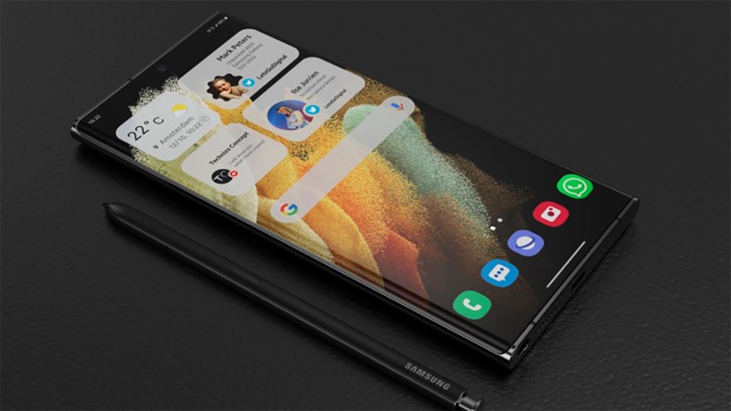 Hình render Samsung Galaxy S22 Ultra 