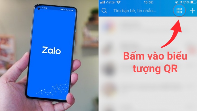 Truy cập Zalo và chọn biểu tượng QR