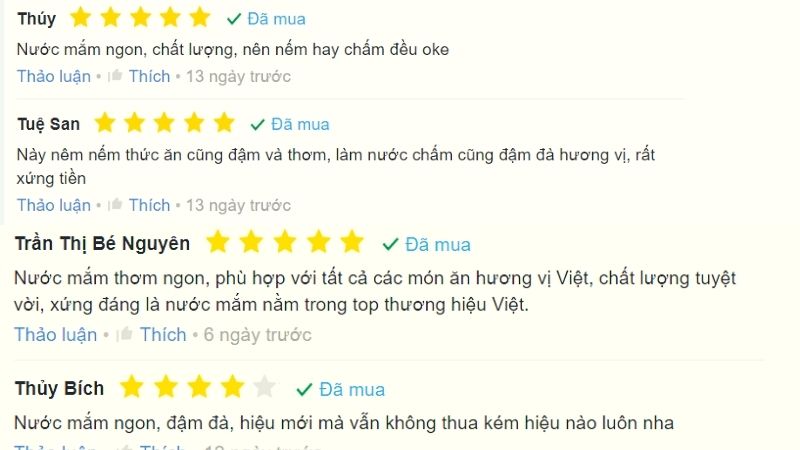 Những đánh giá tích cực của người tiêu dùng