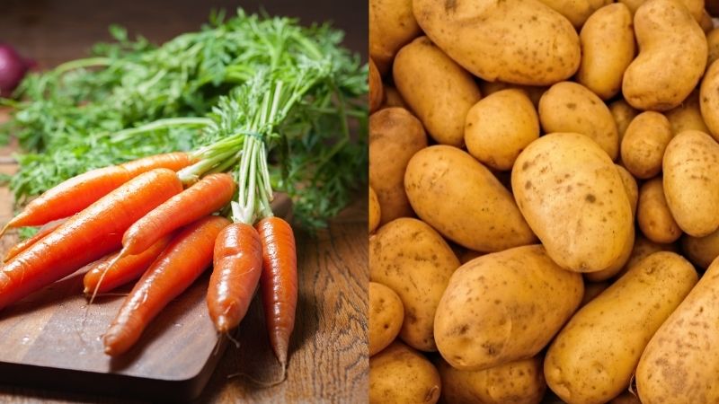 Với khoai tây và cà rốt đã tạo nên món cháo giúp trị tiêu chảy cho các bé