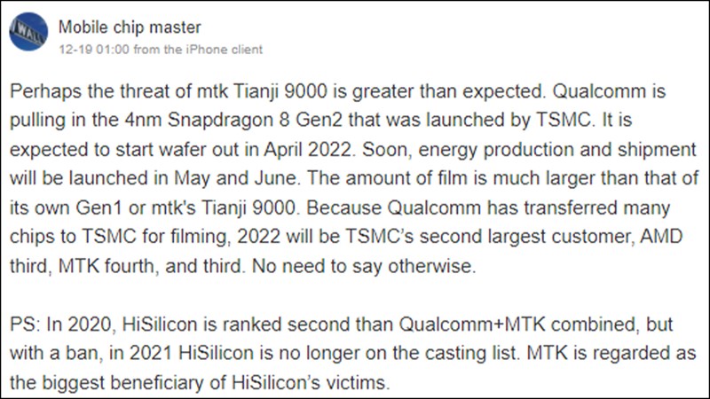 Snapdragon 8 Gen 2 bắt đầu được phát triển
