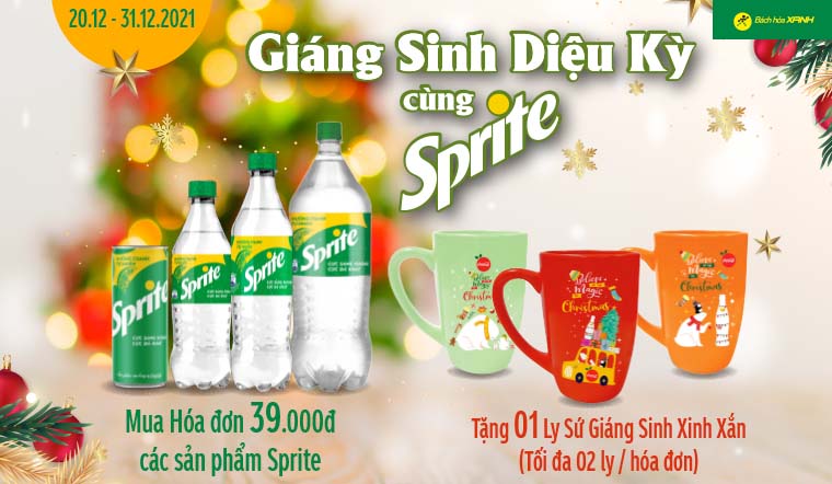Hóa đơn 39k nước ngọt Sprite được tặng ly sứ