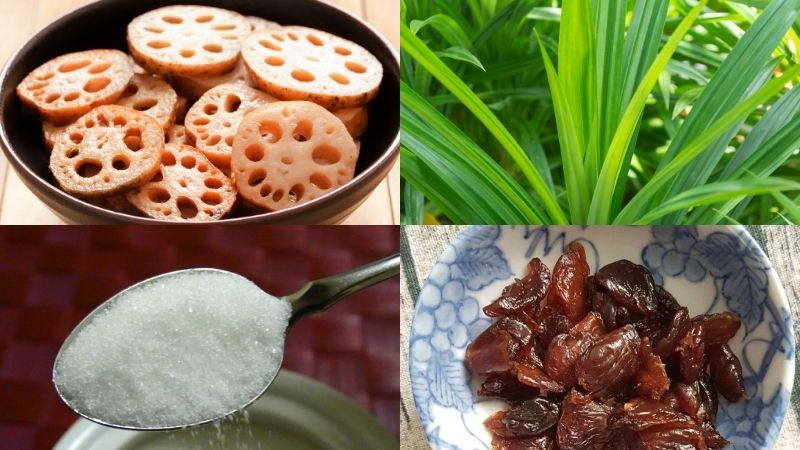 Nguyên liệu nấu chè củ sen nhãn nhục