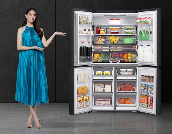 Tủ lạnh Casper nhiều cửa 463L RM-522VBW có thiết kế ba ngăn chứa tiện dụng