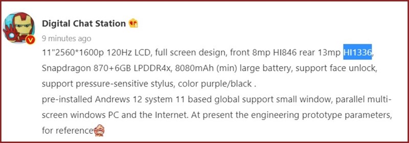Leaker nổi tiếng Digital Chat Station tiết lộ cấu hình của một chiếc máy tính bảng bí ẩn, được cho là OPPO Pad Leaker nổi tiếng Digital Chat Station tiết lộ cấu hình của một chiếc máy tính bảng bí ẩn, được cho là OPPO Pad