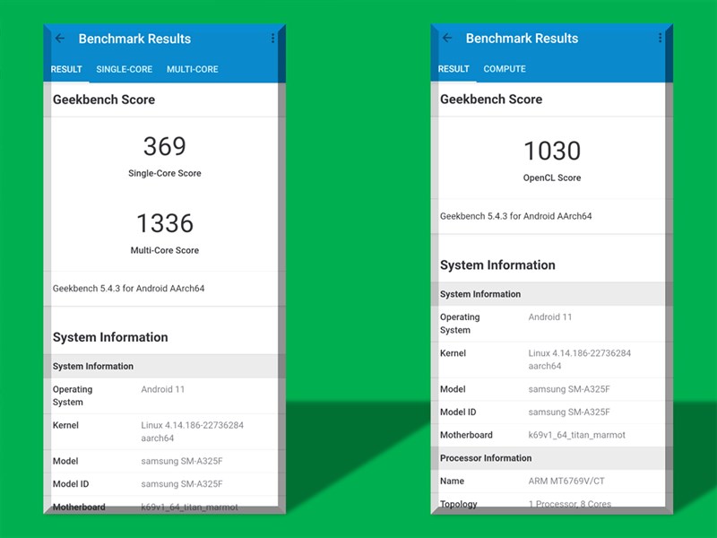 Điểm Geekbench 5 của Samsung Galaxy A32 