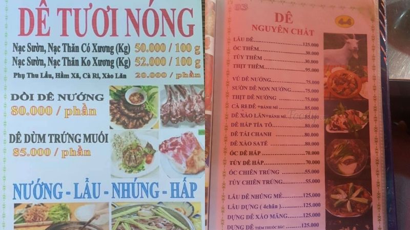 Menu quán lẩu dê 4.4