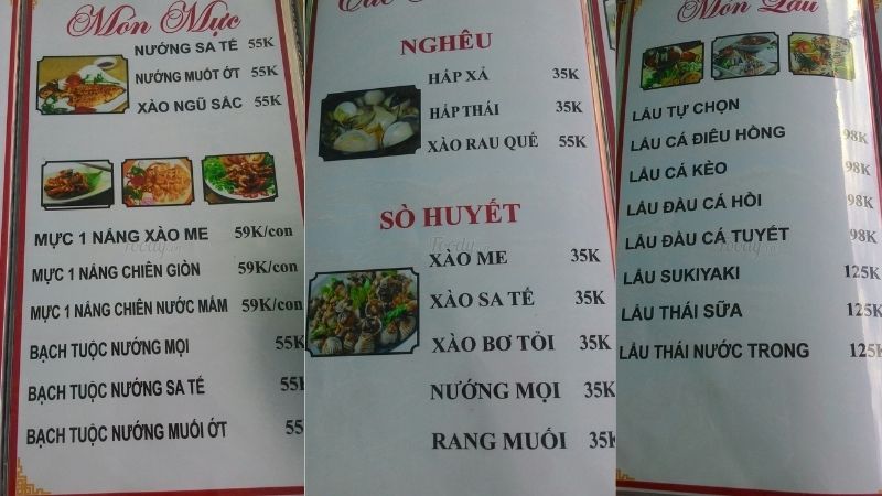 Menu quán Lý Lửa BBQ & Lẩu tử chọn