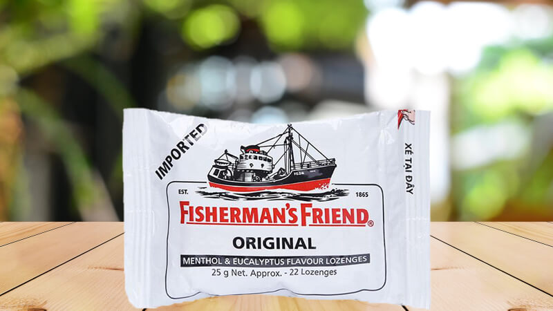 Kẹo cay con tàu không đường Fisherman's Friend vị bạc hà và khuynh diệp gói 25g