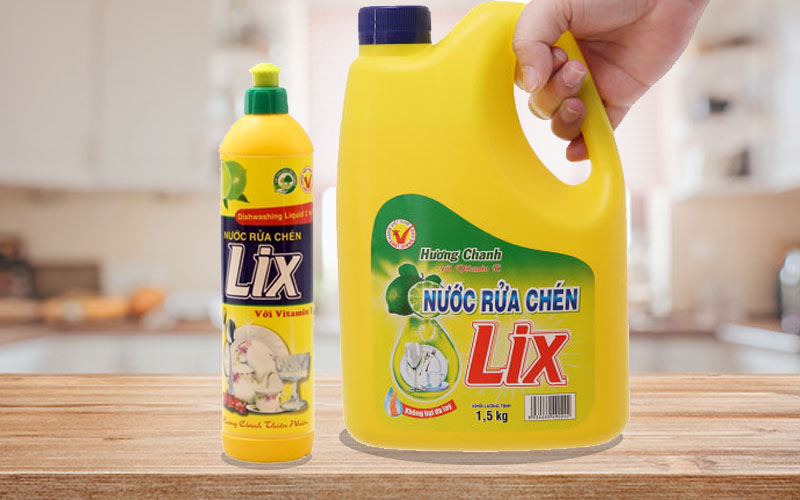 Nước rửa chén Lix vitamin E hương chanh