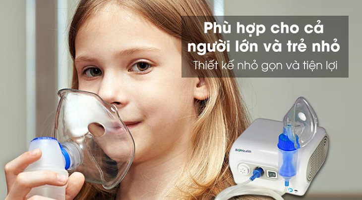 Máy xông khí dung BioHealth NEB PRO có mặt nạ phù hợp cho người lớn và trẻ em