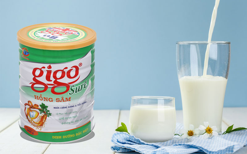 Sữa bột Gigo Sure hồng sâm lon 900g