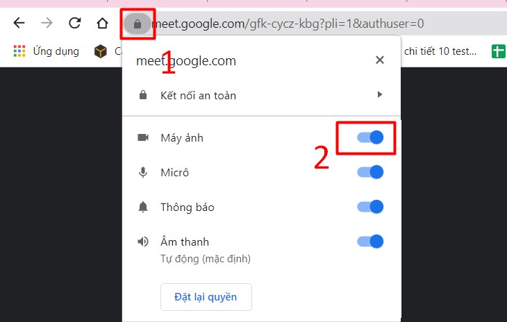 Khi đã truy cập vào Google Meet trên trình duyệt Web 