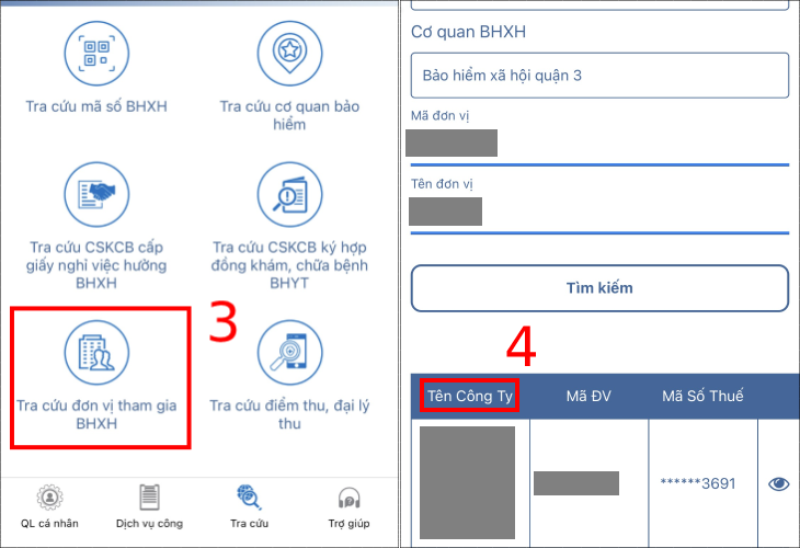 Tra cứu trên ứng dụng VssID