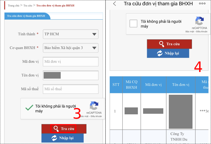 Tra cứu trên website BHXH Việt Nam