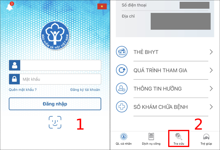 Tra cứu trên ứng dụng VssID