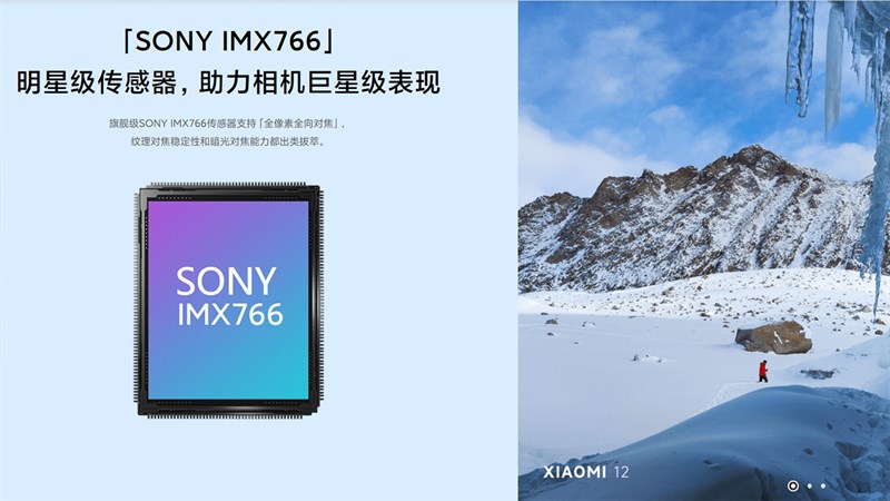 Cảm biến SONY IMX766 được trang bị trên Xiaomi 12 Cảm biến SONY IMX766 được trang bị trên Xiaomi 12
