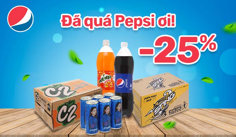 Ưu đãi giảm giá lên đến 25% - Đã quá Pepsi ơi! - Bách hóa ... ( https://www.bachhoaxanh.com › uu-... ) 