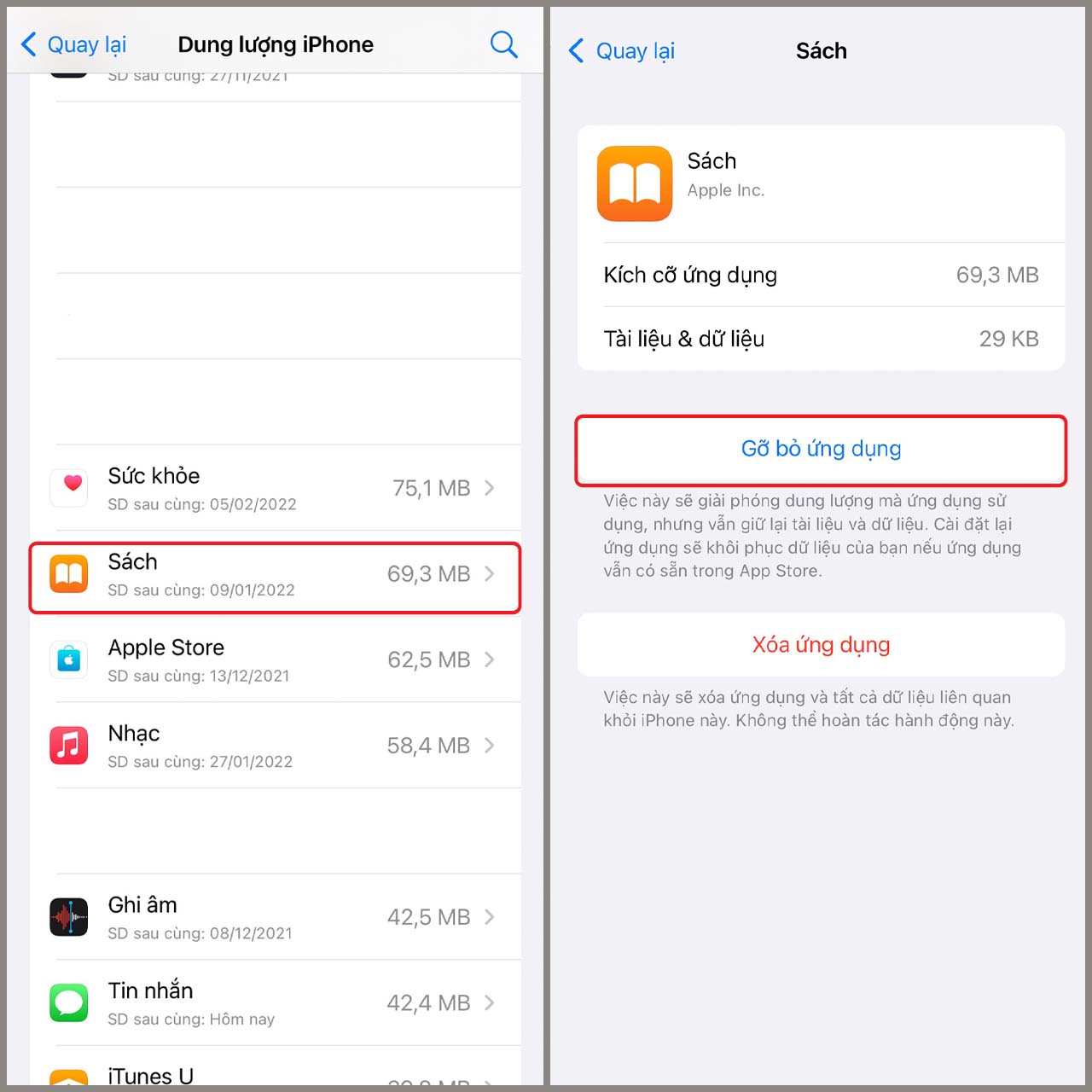 Cách giải phóng dung lượng trên iPhone