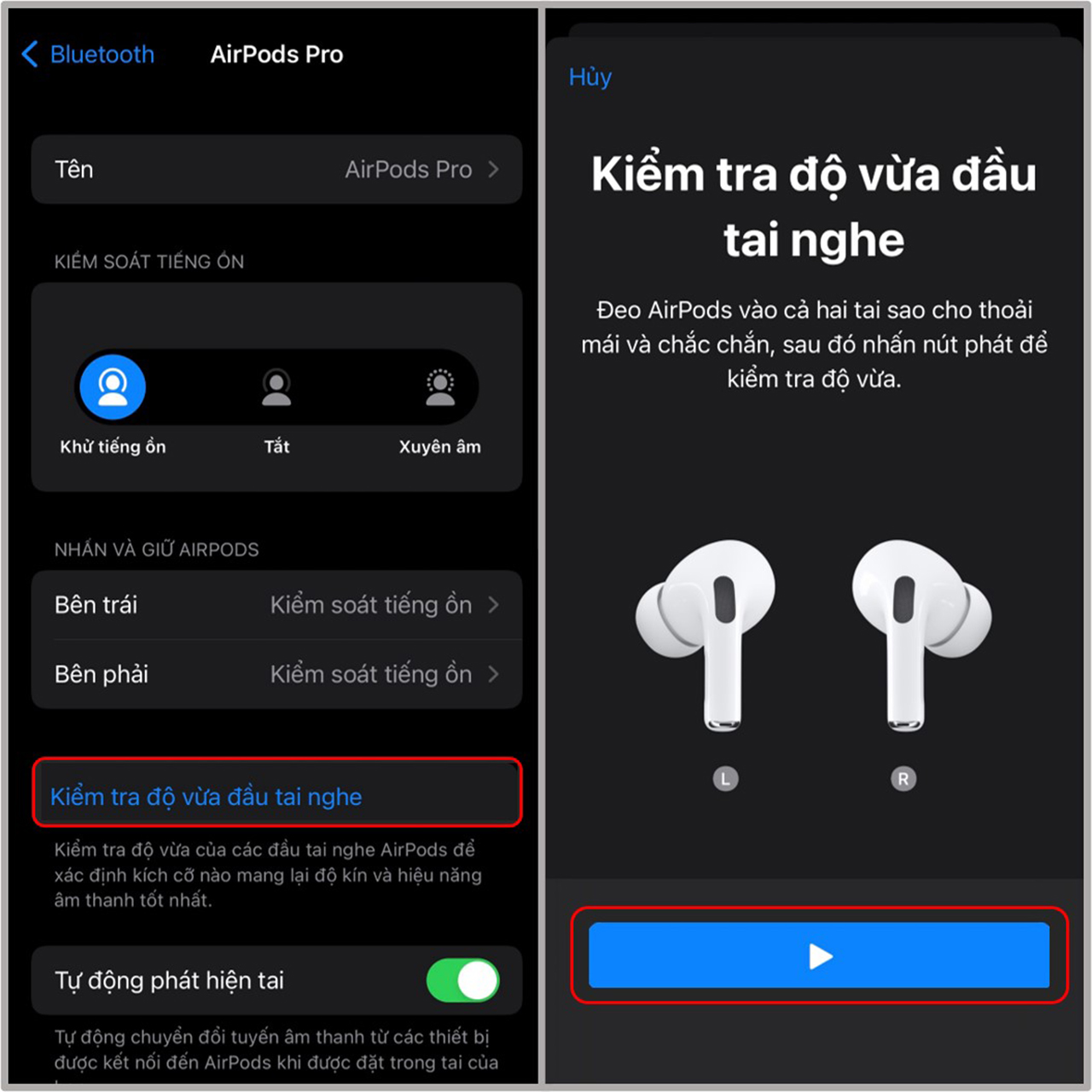 kiểm tra nút đệm cao su cho Airpods