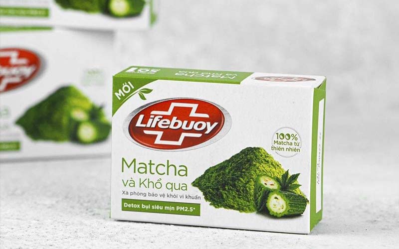 Xà bông trị mụn lưng Lifebuoy matcha khổ qua