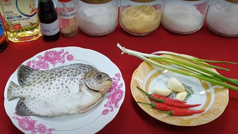 Các nguyên liệu nấu cá dìa kho lạt