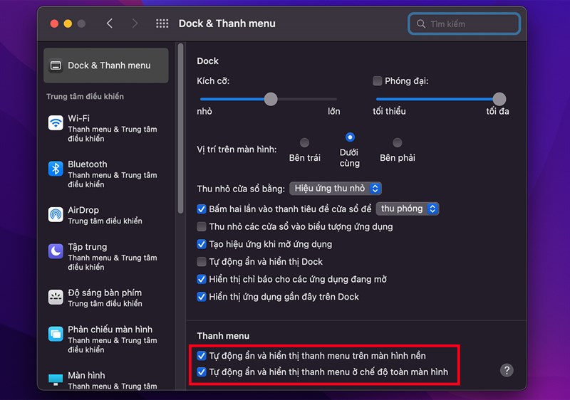 Cách tùy chỉnh thanh menu trên MacBook Cách tùy chỉnh thanh menu trên MacBook
