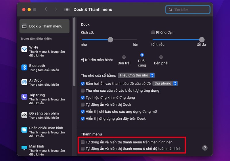 Cách tùy chỉnh thanh menu trên MacBook Cách tùy chỉnh thanh menu trên MacBook