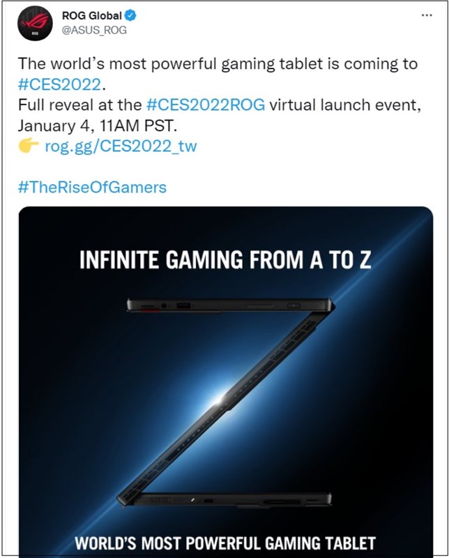 Ngày ra mắt máy tính bảng ASUS ROG Flow Z13