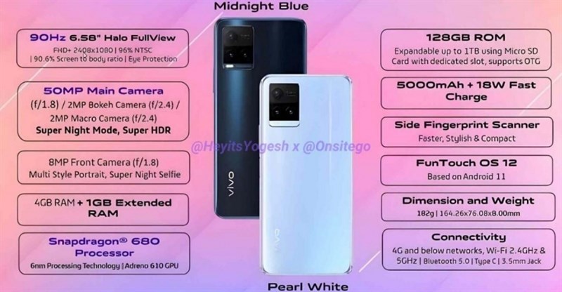 Vivo Y21T lộ sạch cấu hình